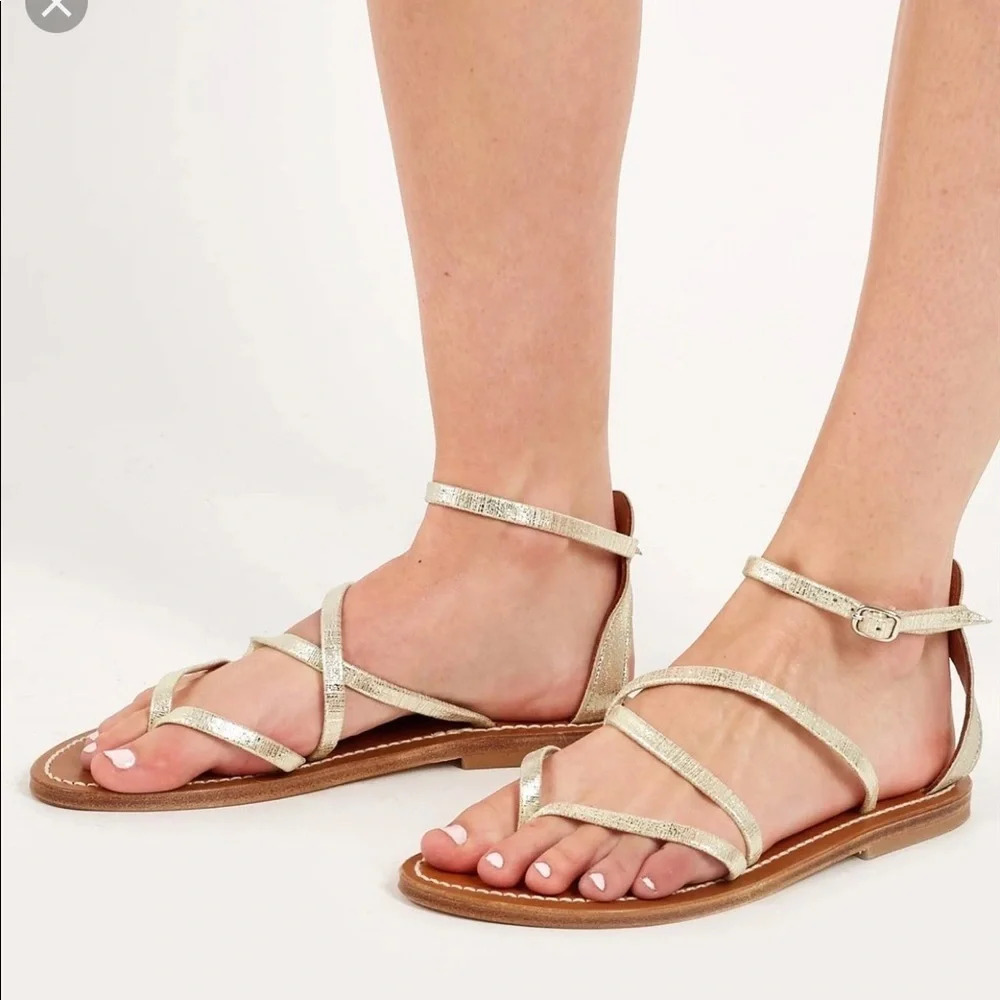 K.Jacque St.Tropez Ankle Strap Gold Epicure Sandal